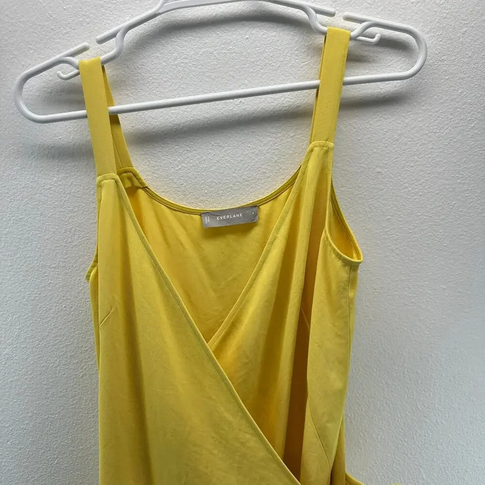 Everlane Yellow Tank Wrap Dress Size 4 Sunshine Yellow